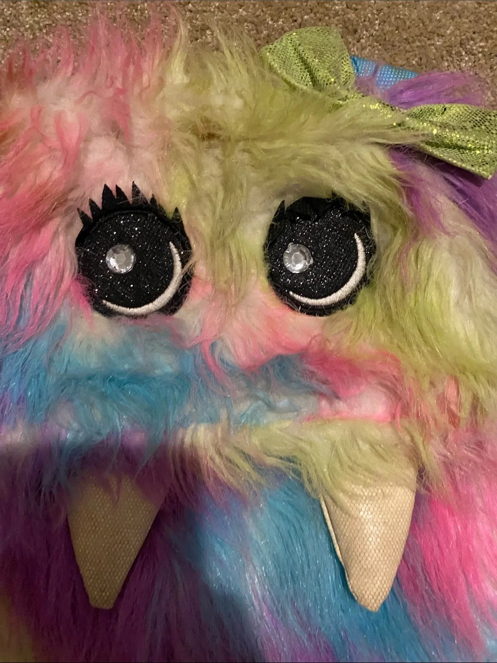 Justice Multicolor Fuzzy Monster Crossbody Bag